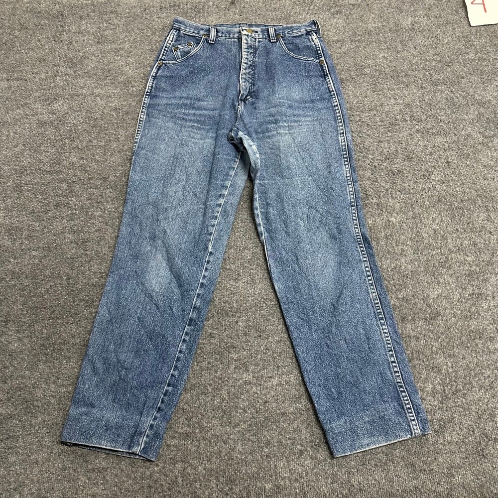 Wrangler Jeans Womens Size 11/12 Blue High Waisted Straight Leg Western Denim